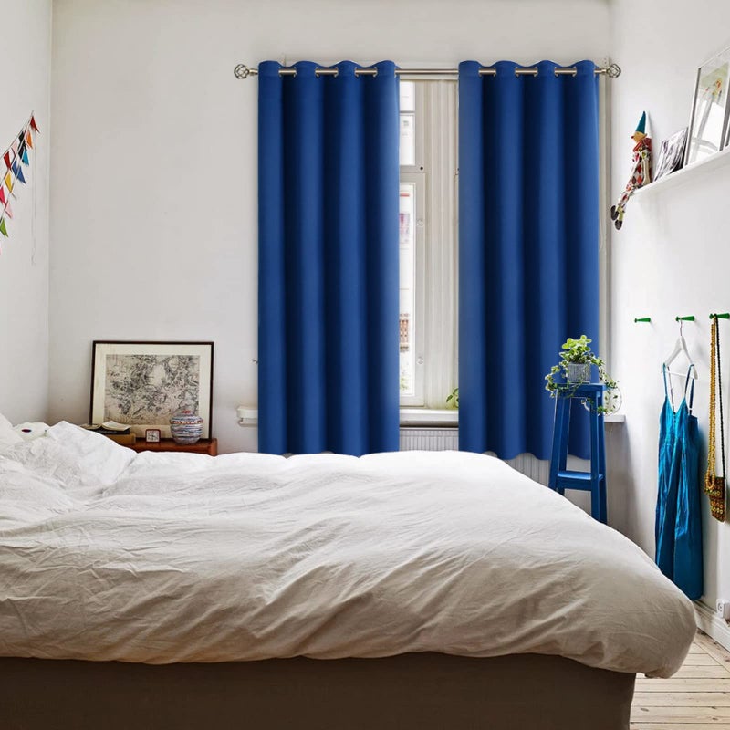 BGment Blackout Curtains for Bedroom - Grommet Thermal Insulated Room Darkening Curtains for Living Room, 52 x 63 Inch, 2 Panels, Royal Blue - Image 2